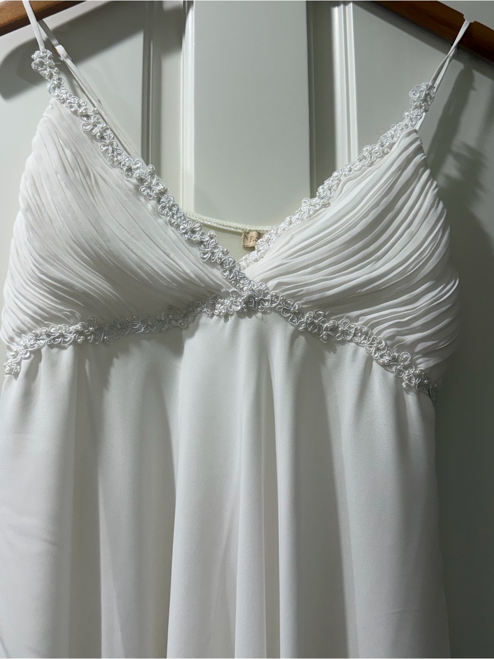 Flora Nikrooz White Slip with Pearl Trim